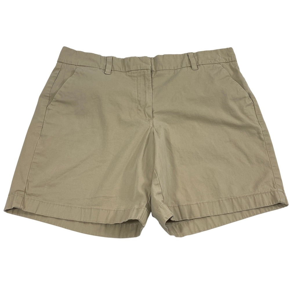 Tommy Hilfiger Shorts Womens 12 Tan Khaki Chino Preppy Stretch Casual Nautical